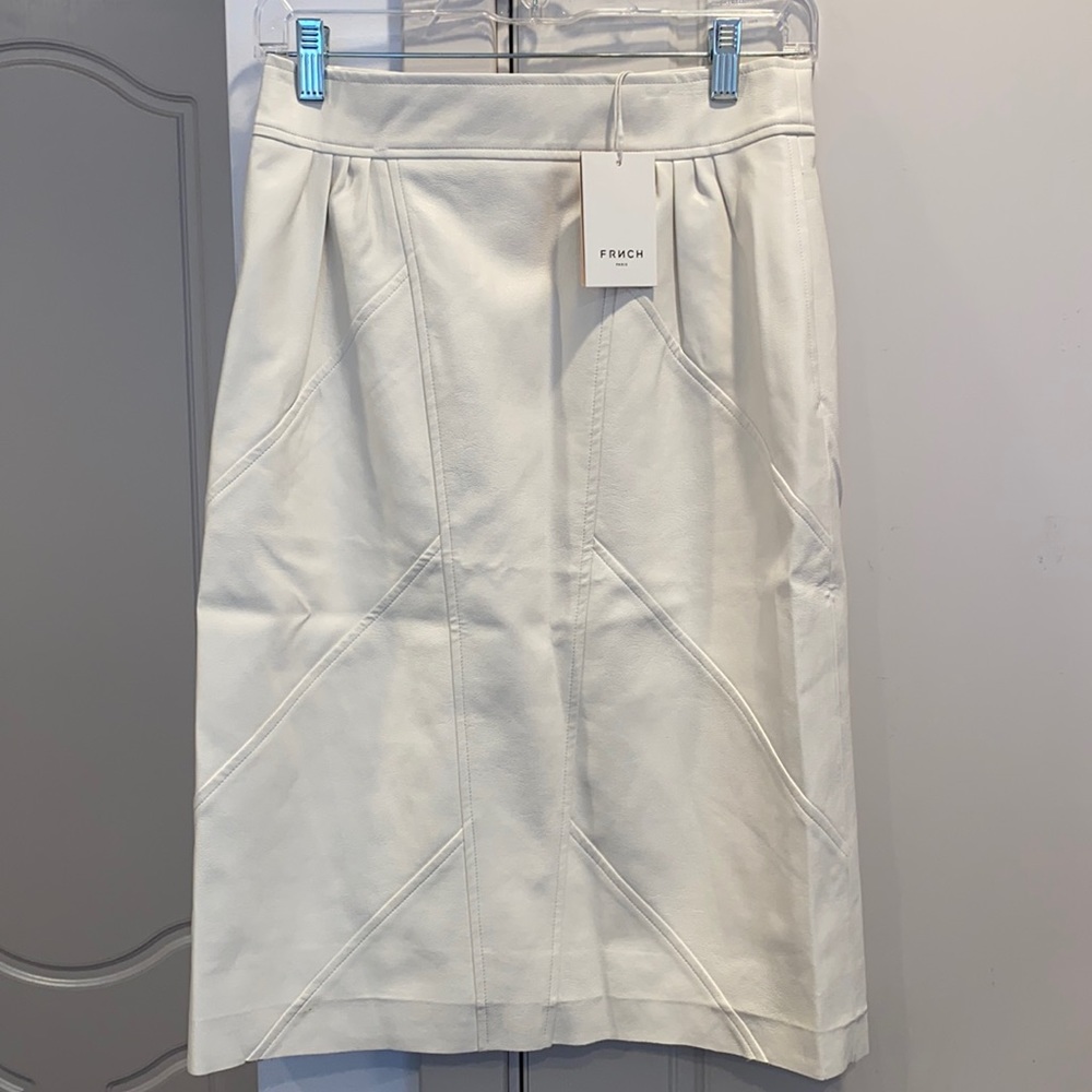 White “leather” short skirt